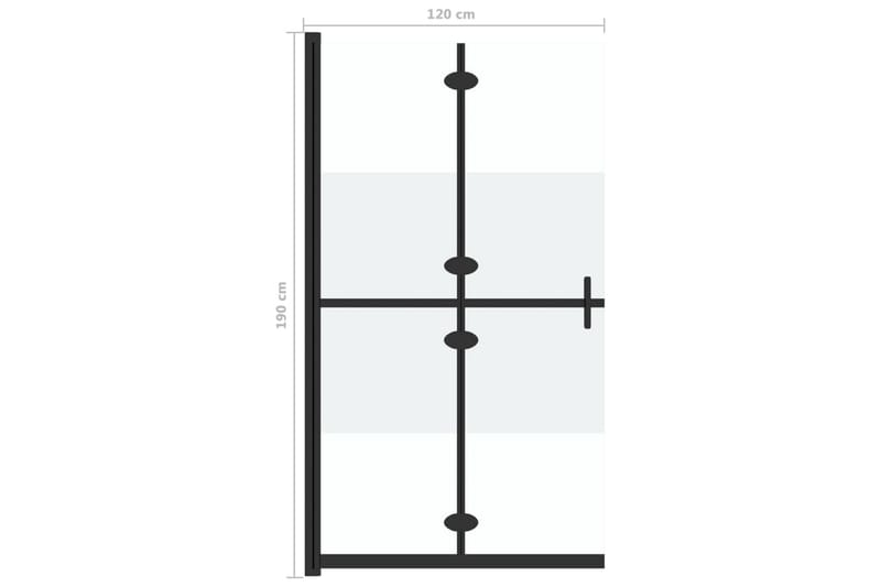 foldbar brusevæg 120x190 cm halvt matteret sikkerhedsglas - gennemsigtig - Hus & renovering - Køkken & bad - Badeværelse - Bruser - Brusevægge