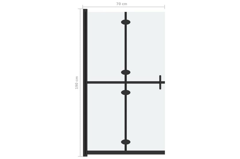 foldbar brusevæg 70x190 cm matteret sikkerhedsglas - gennemsigtig - Hus & renovering - Køkken & bad - Badeværelse - Bruser - Brusevægge