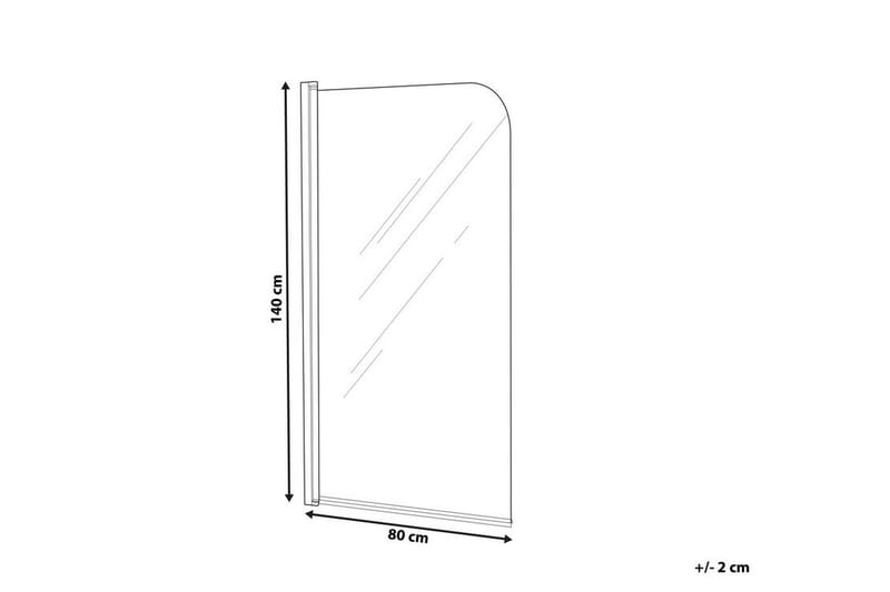 Lapan Badekarsskærm 80x140 cm - Hærdet Glas - Brusevægge