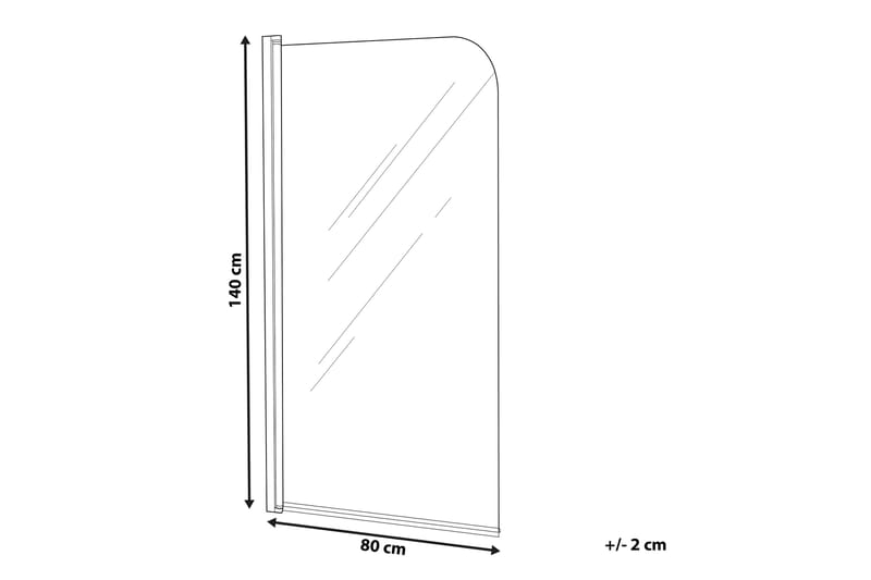 Lapan Badekarsskærm 80x140 cm - Hærdet Glas - Brusevægge