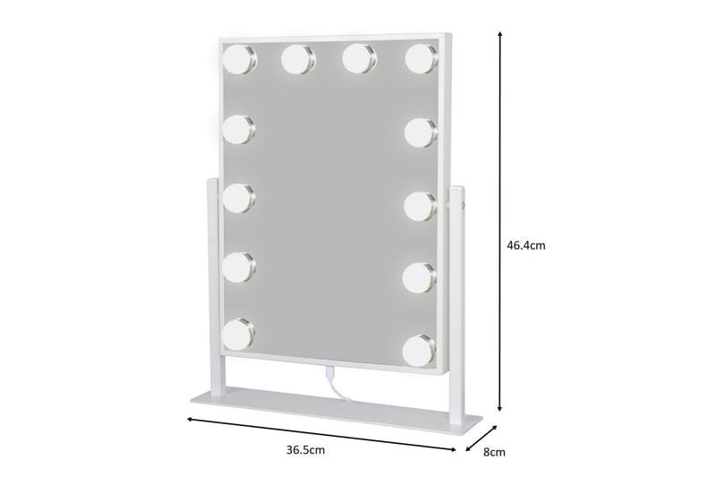 Glow Makeup-spejl 36,5 cm med LED Belysning - Hvid - Hus & renovering - Køkken & bad - Badeværelse - Badeværelsestilbehør