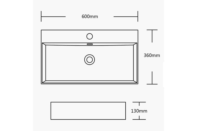 Fritstående håndvask 60 cm Hvid - Lyfco - Hus & renovering - Køkken & bad - Badeværelse - Håndvaske - Lille håndvask