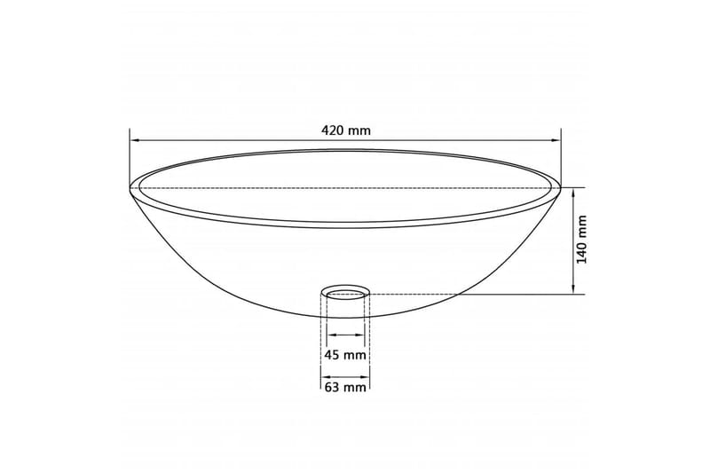 håndvask i hærdet glas 42 cm sort - Sort - Hus & renovering - Køkken & bad - Badeværelse - Håndvaske - Lille håndvask