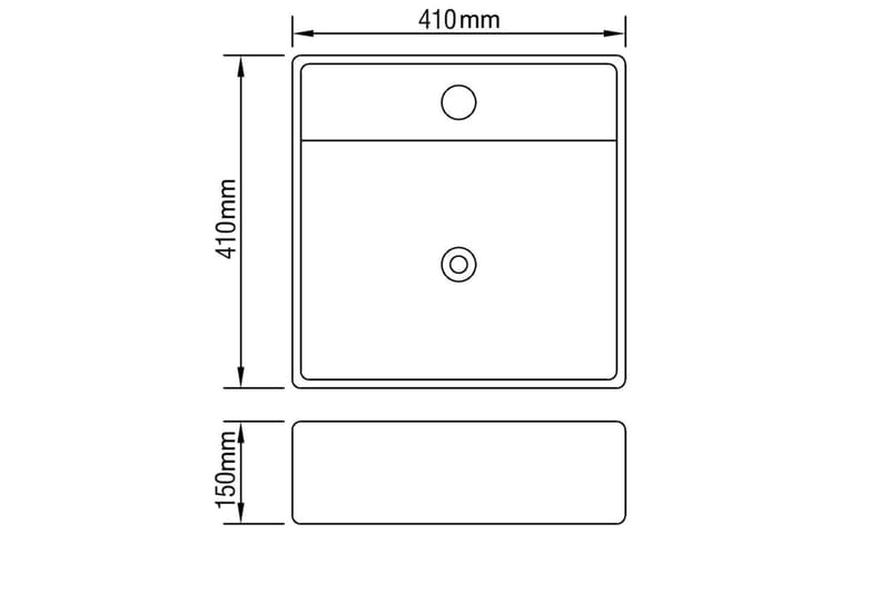 håndvask med overløb 41 x 41 x 15 cm keramik guldfarvet - Guld - Hus & renovering - Køkken & bad - Badeværelse - Håndvaske - Lille håndvask