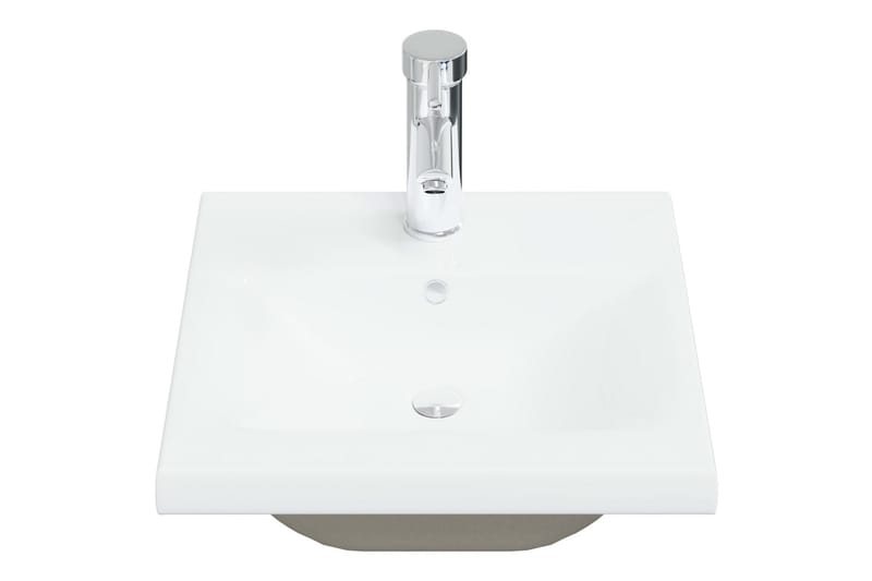 indbygget håndvask med hane 42x39x18 cm keramisk hvid - Lille håndvask