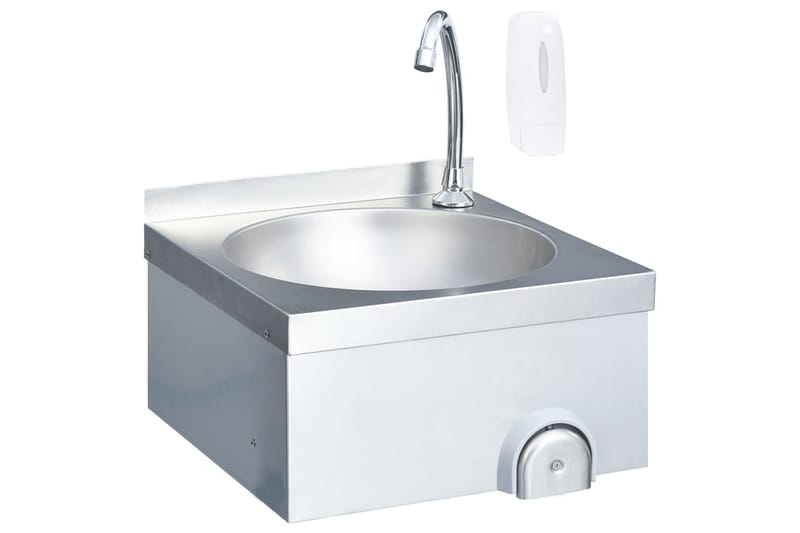 Kommerciel Håndvask med Vandhane Rustfrit Stål - Sølv - Lille håndvask