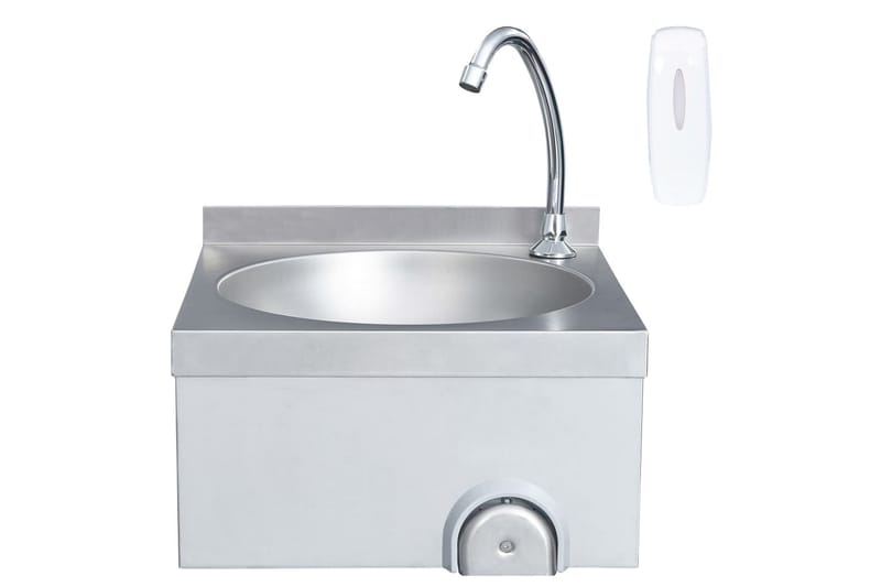 Kommerciel Håndvask med Vandhane Rustfrit Stål - Sølv - Lille håndvask