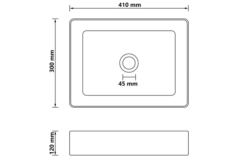 Luksushåndvask 41x30x12 cm Keramik Mat Hvid - Hus & renovering - Køkken & bad - Badeværelse - Håndvaske - Lille håndvask