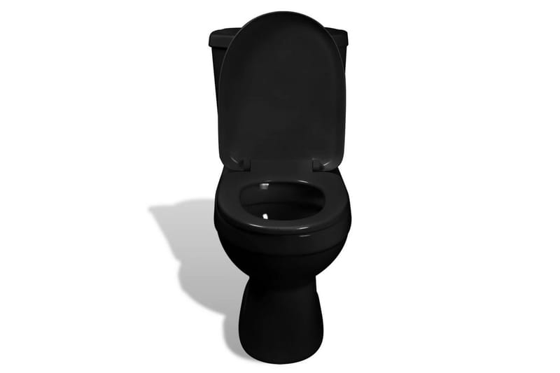 Wc Komplet Med Cisterne Sort Keramik - Sort - Hus & renovering - Køkken & bad - Badeværelse - Toiletter & WC - Gulvstående toilet