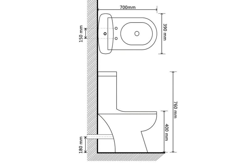 Wc Komplet Med Cisterne Sort Keramik - Sort - Hus & renovering - Køkken & bad - Badeværelse - Toiletter & WC - Gulvstående toilet