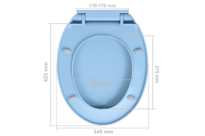 soft close toiletsæde quick release oval blå - Blå - Hus & renovering - Køkken & bad - Badeværelse - Toiletter & WC - Toiletsæde