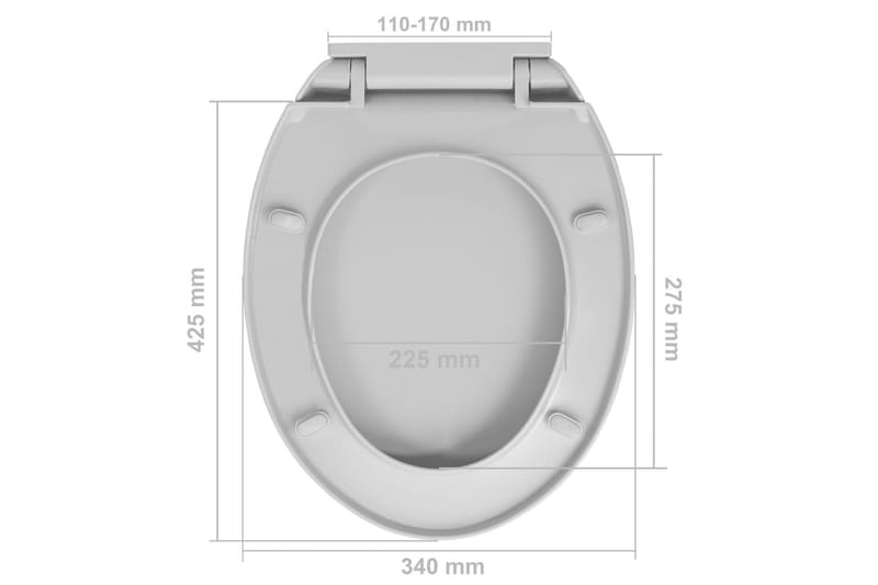 toiletsæde med soft close & quick release-funktion oval grå - Grå - Hus & renovering - Køkken & bad - Badeværelse - Toiletter & WC - Toiletsæde