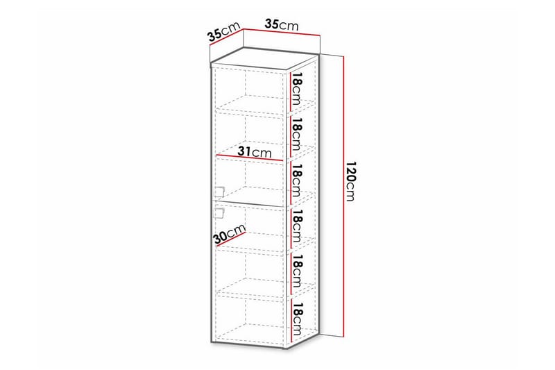 Glenndale Højskab til badeværelse 120 cm - Grå - Hus & renovering - Køkken & bad - Køkken & bryggers - Bryggersindretning - Vasketøjsskab