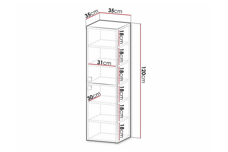 Glenndale Højskab til badeværelse 120 cm - Hvid - Hus & renovering - Køkken & bad - Køkken & bryggers - Bryggersindretning - Vasketøjsskab