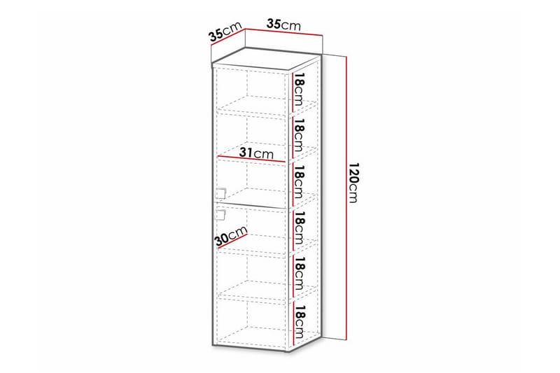 Glenndale Højskab til badeværelse 120 cm - Sort - Hus & renovering - Køkken & bad - Køkken & bryggers - Bryggersindretning - Vasketøjsskab