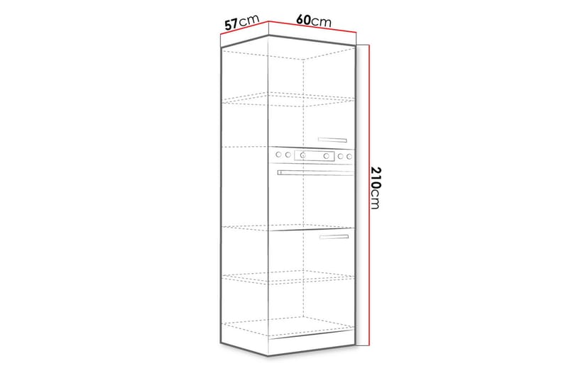 Bianco køkkenskab 60x57x210 cm - Hus & renovering - Køkken & bad - Køkken & bryggers - Køkkenindretning - Køkkenskab