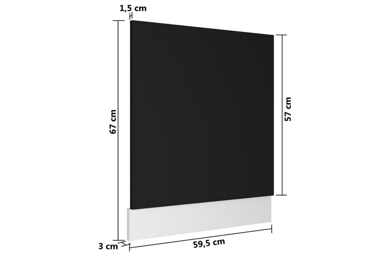 Frontpanel til opvaskemaskine 59,5x3x67 cm spånplade sort - Sort - Hus & renovering - Køkken & bad - Køkken & bryggers - Køkkenindretning - Køkkenskab