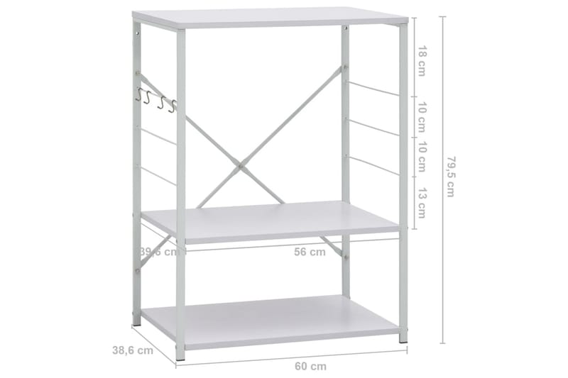 Kökkenreol 60X39,6X79,5 cm Spånplade Hvid - Hus & renovering - Køkken & bad - Køkken & bryggers - Køkkenindretning - Køkkenskab