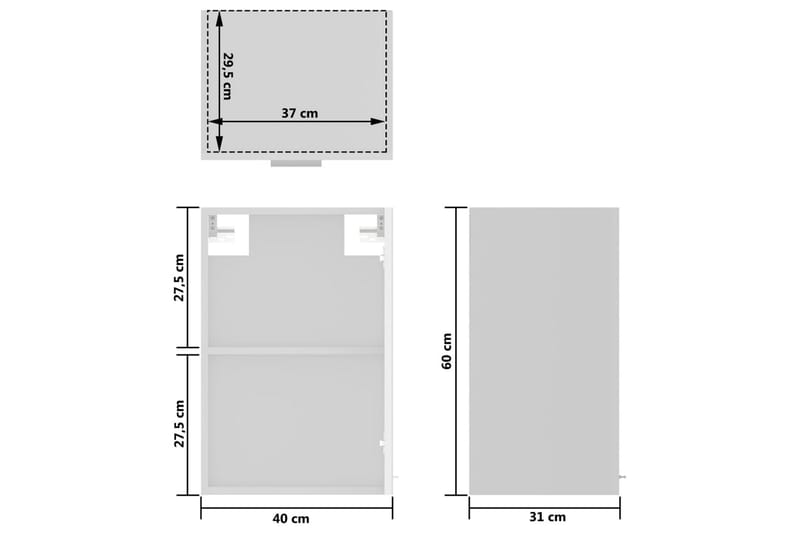 Køkkenskab 40x31x60 cm spånplade hvid højglans - Hvid - Hus & renovering - Køkken & bad - Køkken & bryggers - Køkkenindretning - Køkkenskab