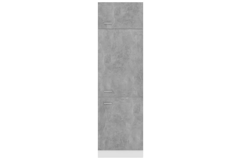 Skab til køleskab 60x57x207 cm spånplade betongrå - Grå - Køkkenskab