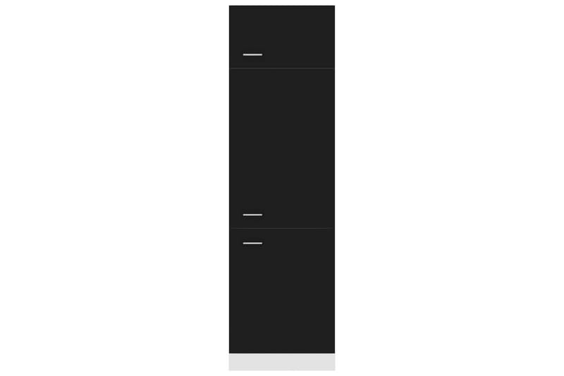 Skab til køleskab 60x57x207 cm spånplade sort - Sort - Køkkenskab