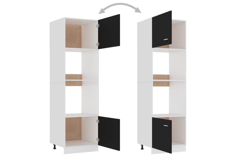 Skab til mikroovn 60x57x207 cm spånplade sort - Sort - Hus & renovering - Køkken & bad - Køkken & bryggers - Køkkenindretning - Køkkenskab