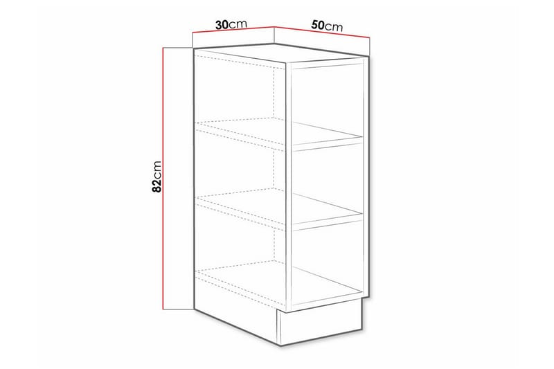 Templemore Køkkenskab 30 cm - Brun - Hus & renovering - Køkken & bad - Køkken & bryggers - Køkkenindretning - Køkkenskab