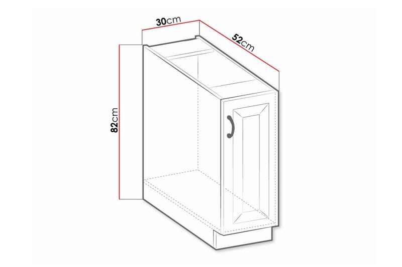 Templemore Køkkenskab 30 cm - Hvid - Hus & renovering - Køkken & bad - Køkken & bryggers - Køkkenindretning - Køkkenskab