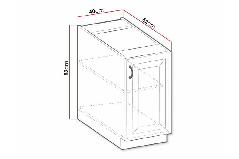 Templemore Køkkenskab 40 cm - Sort/træ - Hus & renovering - Køkken & bad - Køkken & bryggers - Køkkenindretning - Køkkenskab