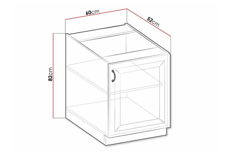 Templemore Køkkenskab 60 cm - Træ/Sort - Hus & renovering - Køkken & bad - Køkken & bryggers - Køkkenindretning - Køkkenskab