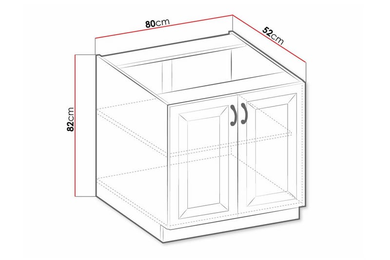 Templemore Køkkenskab 80 cm - Brun/Træ - Hus & renovering - Køkken & bad - Køkken & bryggers - Køkkenindretning - Køkkenskab