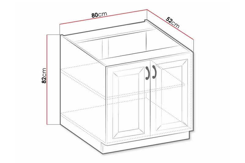 Templemore Køkkenskab 80 cm - Hvid - Hus & renovering - Køkken & bad - Køkken & bryggers - Køkkenindretning - Køkkenskab