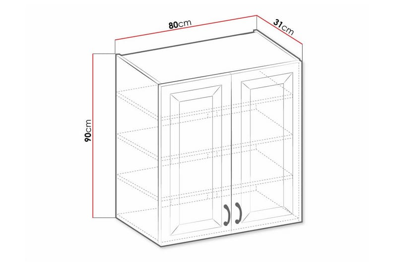 Templemore Køkkenskab 80 cm - Sort/træ - Hus & renovering - Køkken & bad - Køkken & bryggers - Køkkenindretning - Køkkenskab