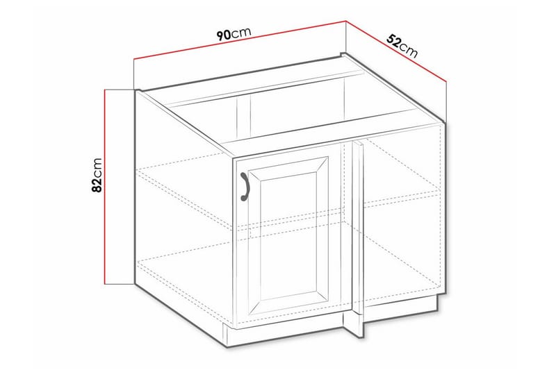 Templemore Køkkenskab 90 cm - Sort/træ - Hus & renovering - Køkken & bad - Køkken & bryggers - Køkkenindretning - Køkkenskab