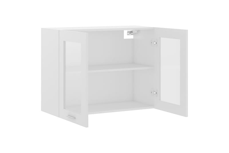 Vægskab med glaslåger 80x31x60 cm spånplade hvid - Hvid - Hus & renovering - Køkken & bad - Køkken & bryggers - Køkkenindretning - Køkkenskab