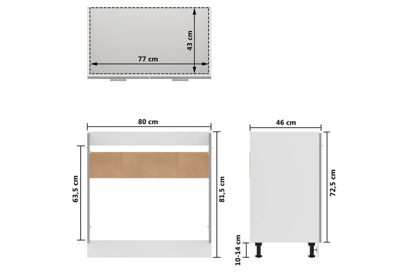 Vaskeunderskab 80x46x81,5 cm spånplade betongrå - Grå - Hus & renovering - Køkken & bad - Køkken & bryggers - Køkkenindretning - Køkkenskab