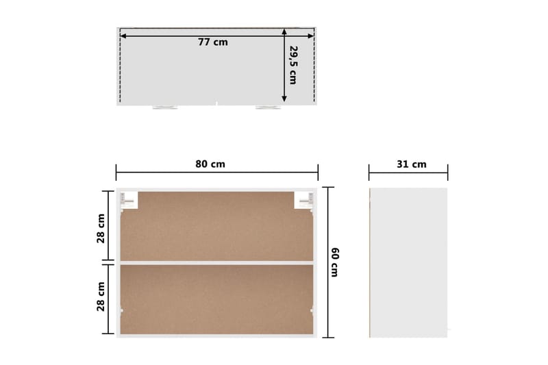 køkkenskabssæt 7 dele spånplade hvid - Hvid - Hus & renovering - Køkken & bad - Køkken & bryggers - Køkkenindretning - Køkkenskab