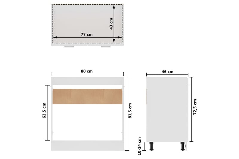 køkkenskabssæt 7 dele spånplade hvid - Hvid - Hus & renovering - Køkken & bad - Køkken & bryggers - Køkkenindretning - Køkkenskab