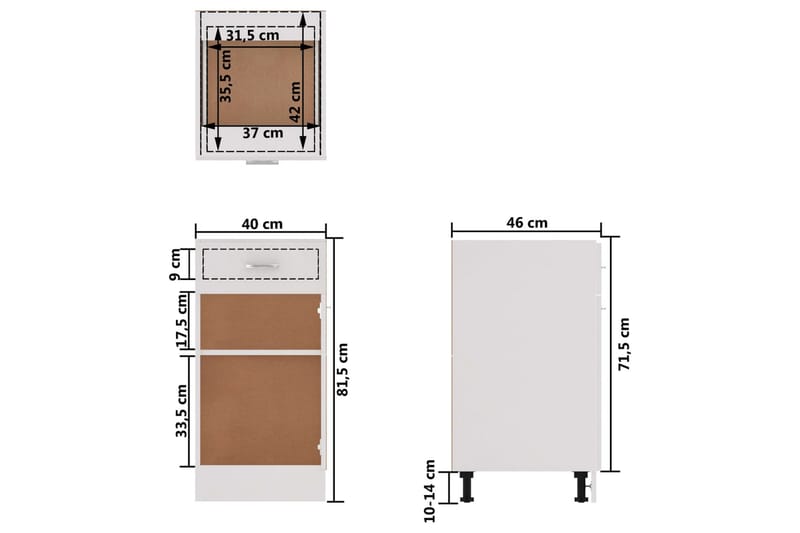 køkkenskabssæt 8 dele spånplade hvid - Hvid - Hus & renovering - Køkken & bad - Køkken & bryggers - Køkkenindretning - Køkkenskab