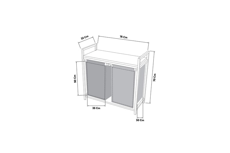 Eydan Vasketøjskurv 70 cm - Sort - Hus & renovering - Køkken & bad - Køkken & bryggers - Tørre & vasketilbehør - Vasketøjskurv