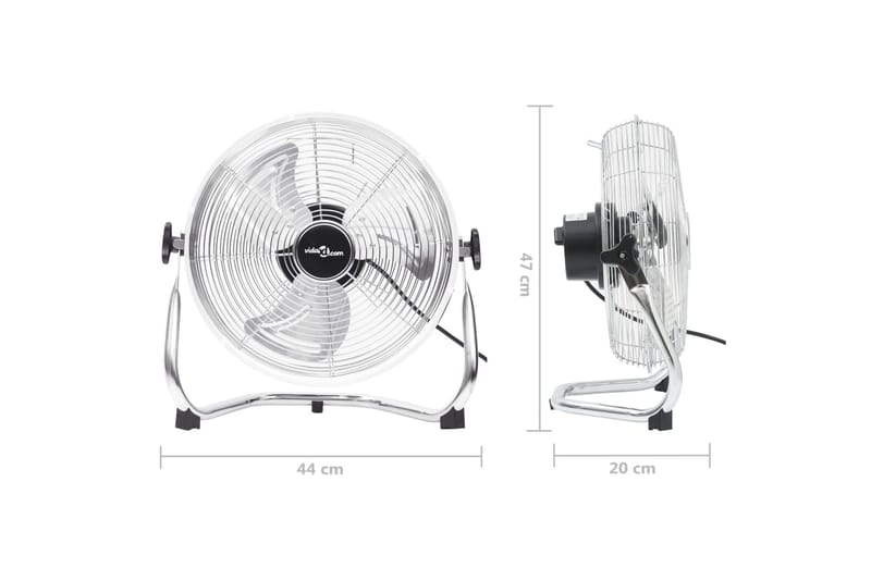 gulvventilator 45 cm 3 hastigheder 60 W krom - Sølv - Hus & renovering - Klimakontrol - Ventilatorer