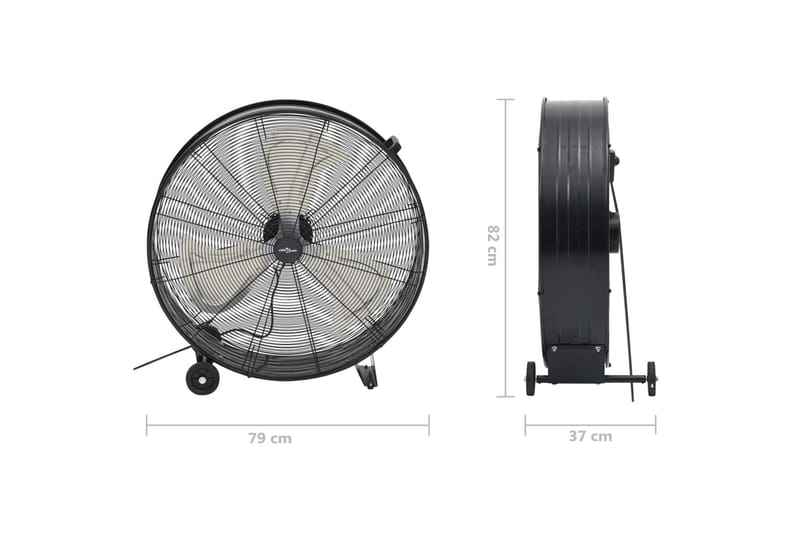 industriel ventilator 77 cm 180W sort - Sort - Hus & renovering - Klimakontrol - Ventilatorer