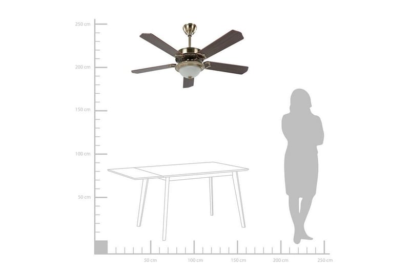 Tamarka Loftsventilator 129 cm med Belysning - Natur/Messing - Hus & renovering - Klimakontrol - Ventilatorer