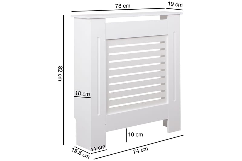 Moening Opbevaringsskab 78x19 cm - Hvid - Hus & renovering - Klimakontrol - Opvarmning - Radiatorer - Radiatorskjuler