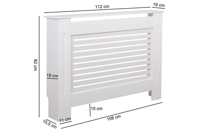 Moraine Radiatorskjuler 112x19 cm - Hvid - Hus & renovering - Klimakontrol - Opvarmning - Radiatorer - Radiatorskjuler