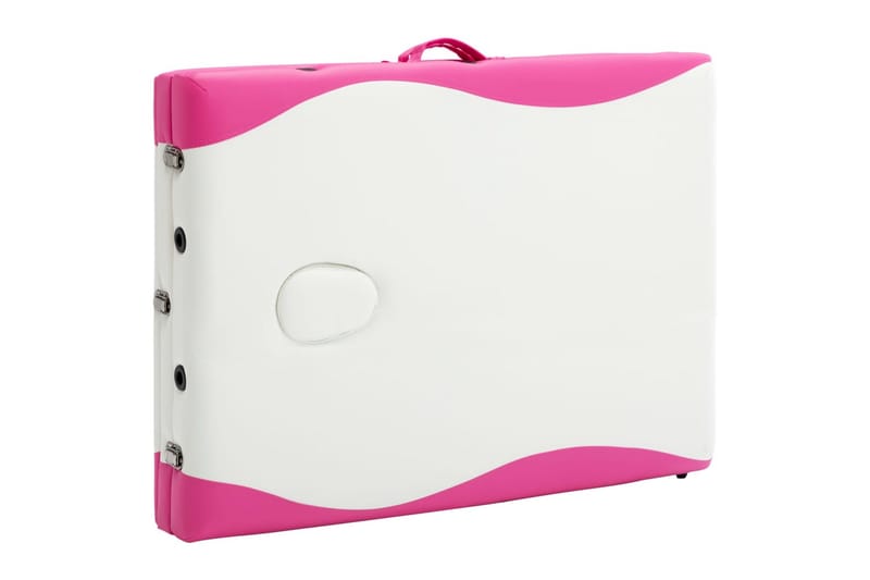 foldbart massagebord 3 zoner træ hvid og pink - Hvid - Husholdning - Personpleje & helbred - Massage & wellness - Massagebord