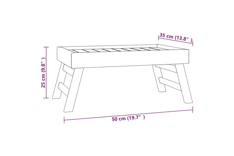 beBasic foldbar bakke 55x35x25 cm massivt teaktræ - Brun - Husholdning - Servering & opdækning - Bakker & fade - Serveringsbakker