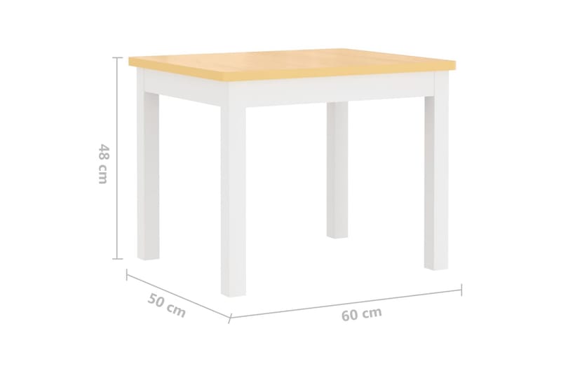 bord- og stolesæt til børn 4 dele MDF hvid og beige - Hvid - Møbler - Børnemøbler - Børneborde