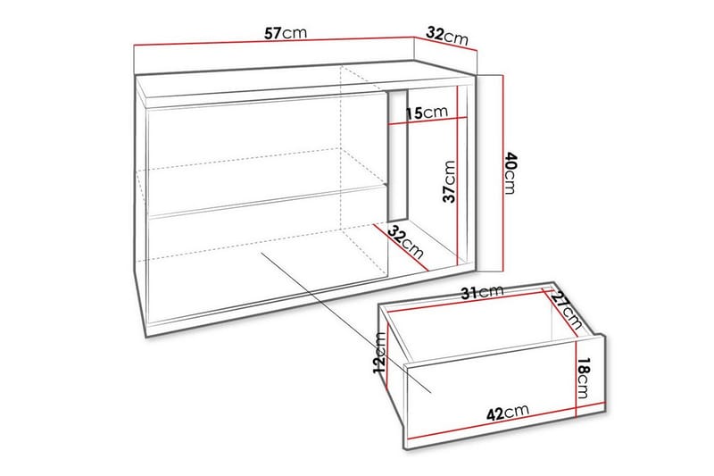 Carbost Børnesengebord 40 cm - Hvid - Møbler - Børnemøbler - Børneborde - Sengebord børn