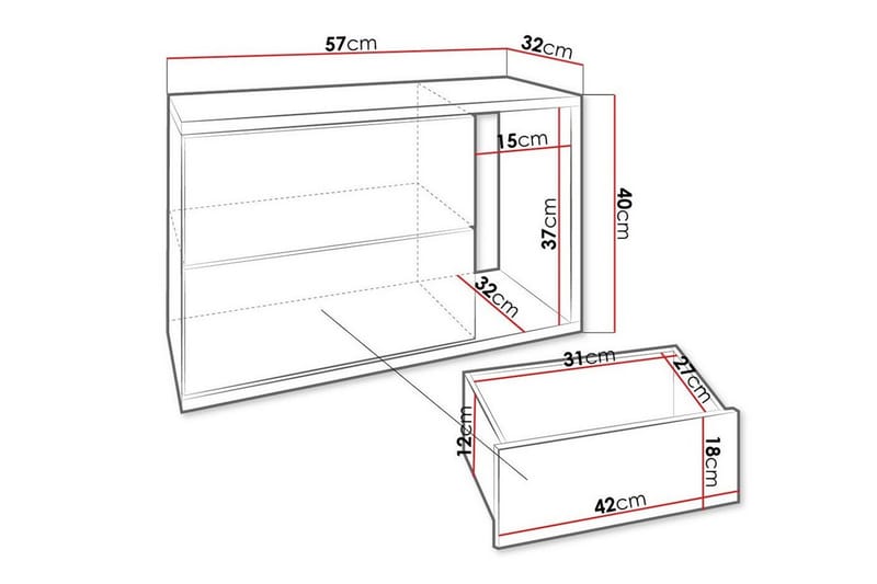 Carbost Børnesengebord 40 cm - Sort - Møbler - Børnemøbler - Børneborde - Sengebord børn